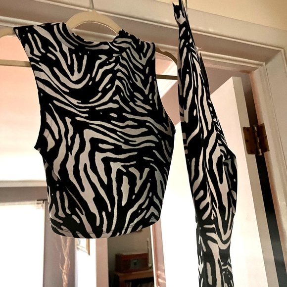 ZARA zebra print (!) two-piece set, small, NWT, NEVER WORN! UNIQUE FIND! - Picture 4 of 4